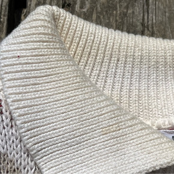 Vintage Southwestern Knit Cream Short Sleeve Collared Sweater Size Medium - Picture 9 of 10